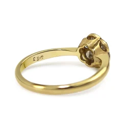 18ct Yellow and White Gold Antique Old Cut Diamond Daisy Ring