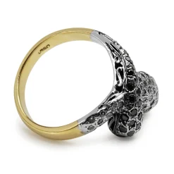 18ct Yellow and White Gold Diamond Snake Ring