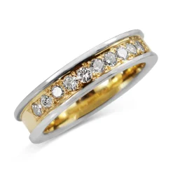 18ct Yellow and White Gold Diamond Band