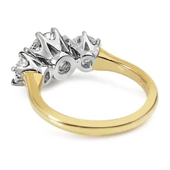 18ct Yellow and White Gold Victorian Style 3 Stone Diamond Ring