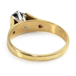 18ct Yellow and White Gold Vintage Solitaire Ring