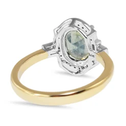 18ct Yellow and White Gold Deco Style Sapphire and Diamond Ring