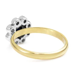 18ct Yellow and White Gold Antique Sapphire and Diamond Daisy Ring