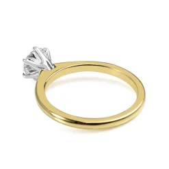 18ct Yellow and White Gold 6 Claw 1.01ct Diamond Solitaire Ring