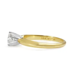 18ct Yellow and White Gold Diamond Solitaire Ring