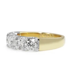 18ct Yellow and White Gold 2.10ct 5 Stone Diamond Ring