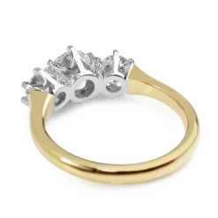 18ct Yellow and White Gold Victorian Style 3 Stone Diamond Ring