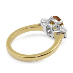 18ct Yellow and White Gold Yellow Sapphire and Diamond 3 Stone Ring