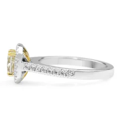 18ct Yellow and White Gold Yellow Radiant Diamond Halo Ring