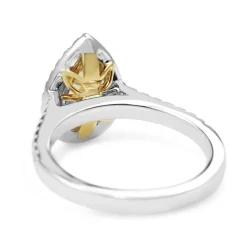 18ct Yellow and White Gold Yellow Pear Diamond Halo Ring