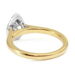 18ct Yellow and White Gold Pear Shape Halo Diamond Ring