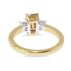 18ct Yellow and White Gold Emerald Cut Champagne and Trapezoid Diamond