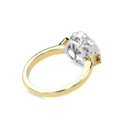 18ct Yellow and White Gold Old Cut Diamond Daisy Ring