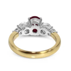 18ct Yellow and White Gold Ruby and Diamond 5 Stone Ring