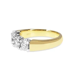 18ct Yellow and White Gold 4 Stone Diamond Ring