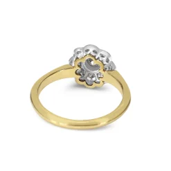 18ct Yellow and White Gold Diamond Daisy Ring