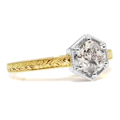 18ct Yellow and White Gold Vintage Style Diamond Ring