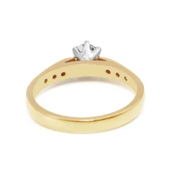 18ct Yellow and White Gold Diamond Solitaire Ring