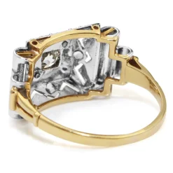 18ct Yellow and White Gold Art Deco Diamond Ring