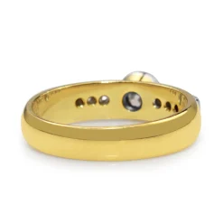 18ct Yellow and White Gold Bezel Diamond Ring