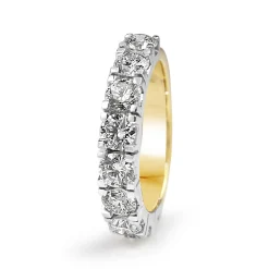 18ct Yellow and White Gold 9 Stone Diamond Ring