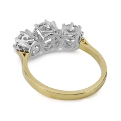 18ct Yellow and White Gold Victorian Style 3 Stone Diamond Ring