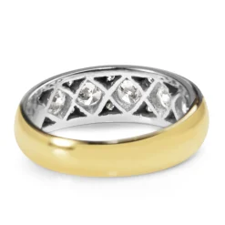 18ct Yellow and White Gold Deco Style 5 Stone Diamond Ring