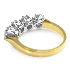18ct Yellow and White Gold Victorian Style 4 Stone Diamond Ring