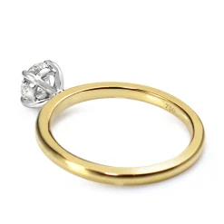 18ct Yellow and White Gold 4 Claw Diamond Solitaire Ring