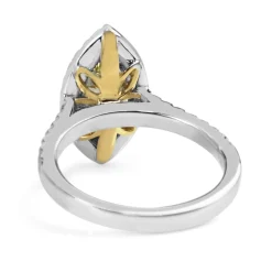 18ct Yellow and White Gold Yellow Marquise Diamond Halo Ring