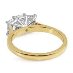 18ct Yellow and White Gold 3 Stone Emerald Cut Diamond Ring
