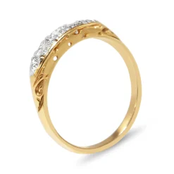 18ct Yellow and White Gold Art Deco Old Cut 5 Stone Ring