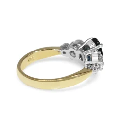 18ct Yellow and White Gold Sapphire and Diamond 5 Stone Ring