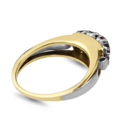 9ct Yellow and White Gold Vintage Ruby and Diamond Ring