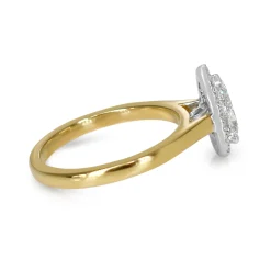 18ct Yellow and White Gold Pear Shaped Diamond Halo Ring