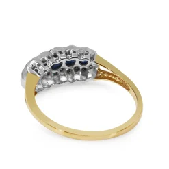 9ct Yellow and White Gold Sapphire and Diamond 5 Stone Ring