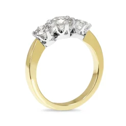 18ct Yellow and White Gold 3 Stone Diamond Ring