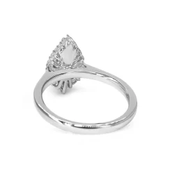 18ct Yellow and White Gold Yellow Pear Diamond Halo Ring