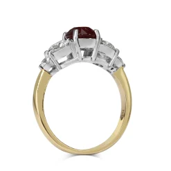 18ct Yellow and White Gold Ruby and Diamond 5 Stone Ring