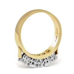 18ct Yellow and White Gold Baguette and Brilliant Cut Diamond Band Ring