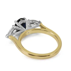 18ct Yellow and White Gold Oval Sapphire and Pear Diamond Ring
