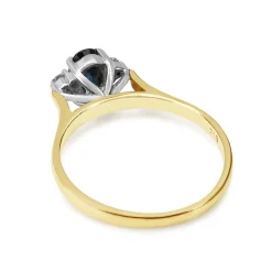 18ct Yellow and White Gold Sapphire and Diamond 3 Stone Ring