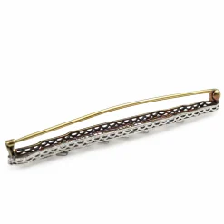 14ct Yellow and White Gold Filigree Art Deco Old Cut Diamond Brooch