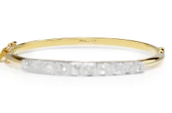 18ct Yellow and White Gold Antique Old Cut Diamond Bangle