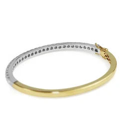 9ct Yellow and White Gold 2.05ct Diamond Bangle