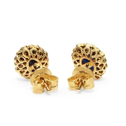 18ct Yellow and White Gold Sapphire and Diamond Earrings