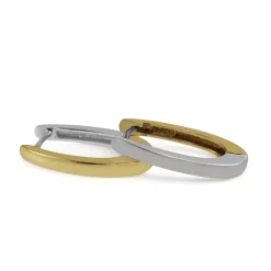 18ct Yellow and White Gold Hoop Earrings
