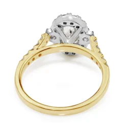 18ct Yellow and White Gold Oval Halo Diamond Ring