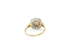 18ct Yellow and White Gold Old Cut Daisy Ring
