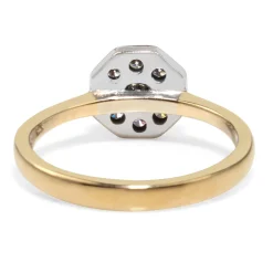 9ct Yellow and White Gold Hexagon Cluster Ring